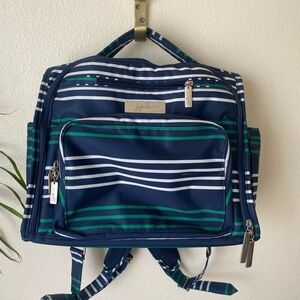 Jujube BFF Diaper Bag Striped Baby Bag Green and Blue